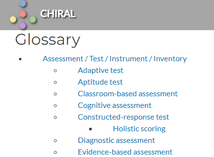 Image of the CHIRAL Glossary